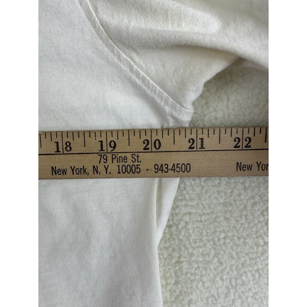 YD T-Shirt Unisex Size L White V-Neck Wonderland Allover Print Embroidered - Picture 6 of 6